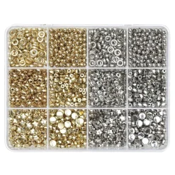 Panduro Jewellery Acrylic spacers mellandelar i silver- och guldfärgad akrylplast ca 1280 st | Acryl
