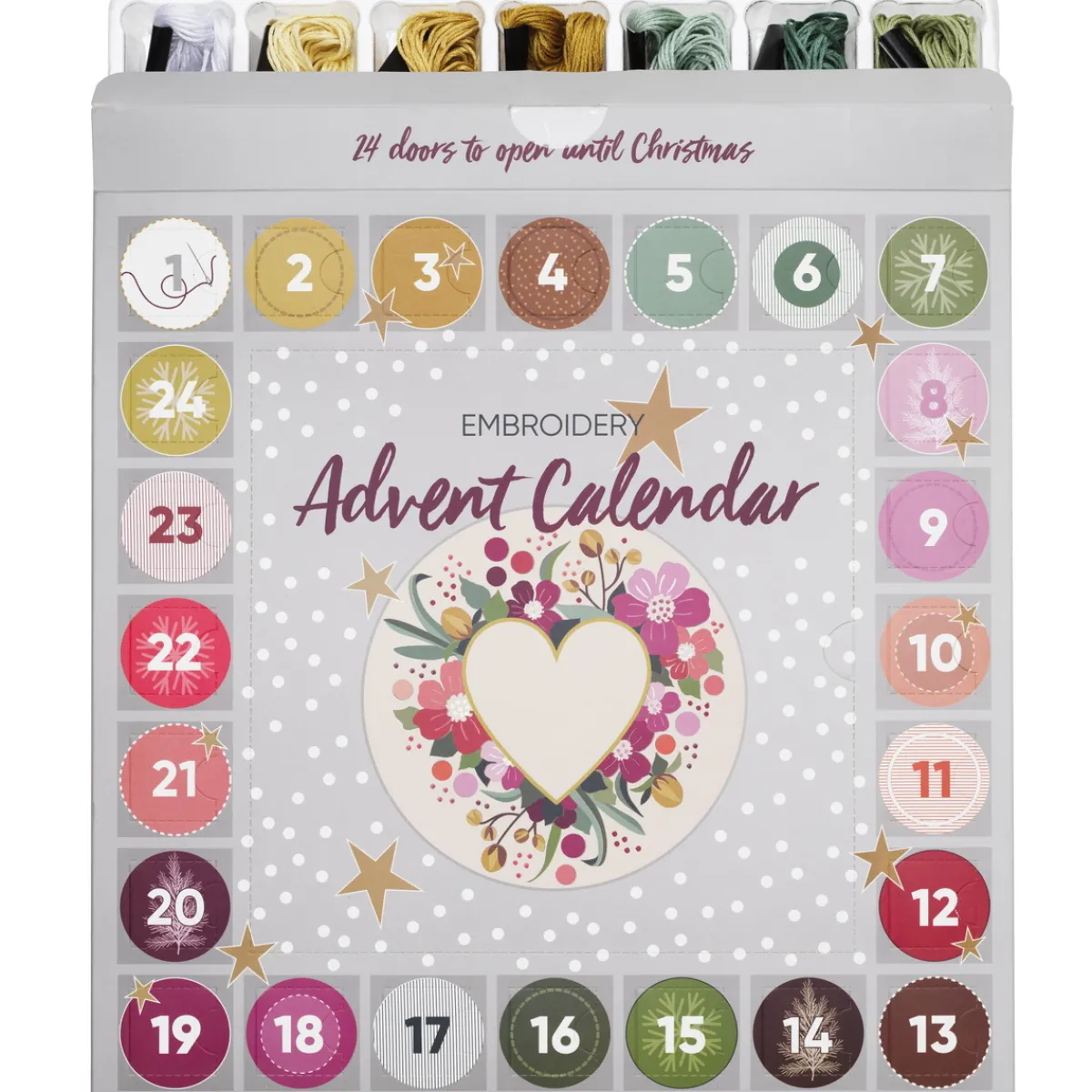 Panduro Hobby Adventskalender broderi kit – allt för att brodera varje dag mot julafton | Broderikit