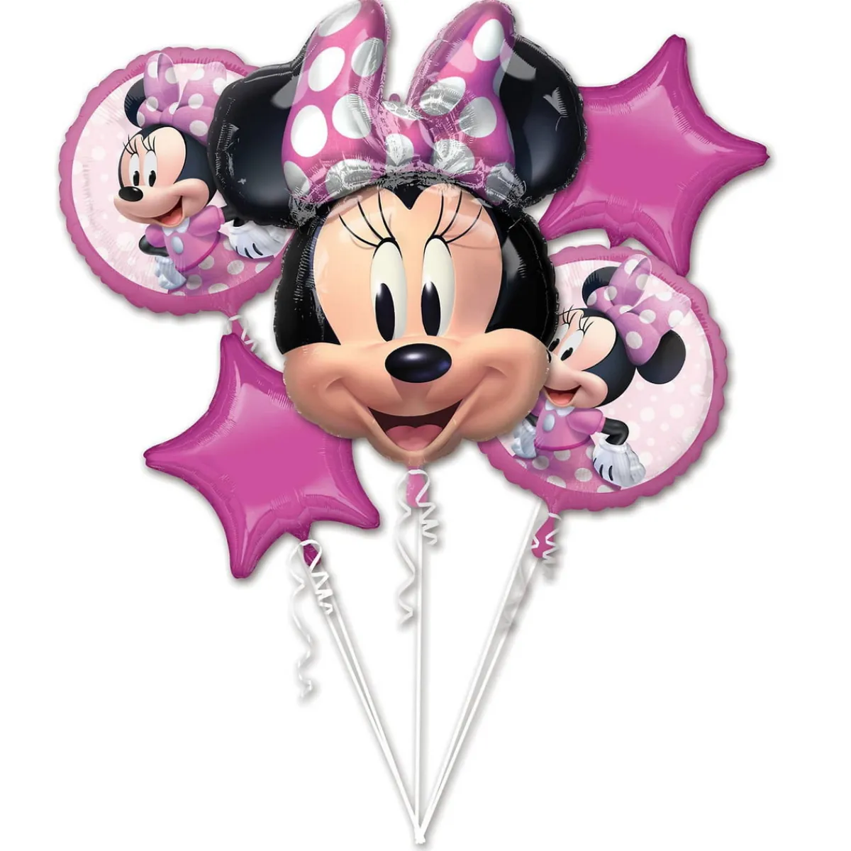 Amscan Ballongbukett Mimmi – 53×66 cm stor Mimmi Mus och 4 mindre ballonger | Barn Ballonger