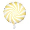 Barn PartyDeco Ballong Ø35 cm – vit ballong med gul virvel / swirl