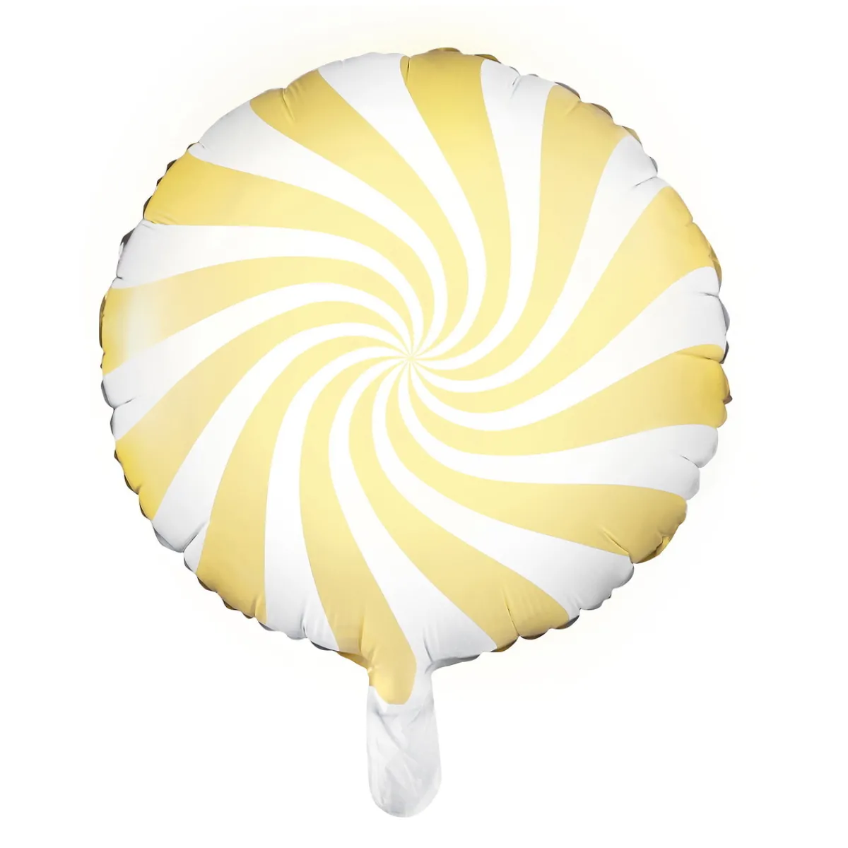 Barn PartyDeco Ballong Ø35 cm – vit ballong med gul virvel / swirl