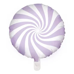 PartyDeco Ballong Ø35 cm – vit ballong med lila virvel / swirl | Barn Ballonger