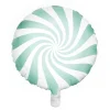 Barn PartyDeco Ballong Ø35 cm – vit ballong med mintgrön virvel / swirl