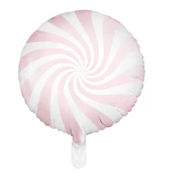 PartyDeco Ballong Ø35 cm – vit ballong med rosa virvel / swirl | Barn Ballonger