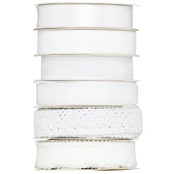 Panduro Hobby Bandmix i vitt, 12 mm breda och 2 meter långa – 6-pack