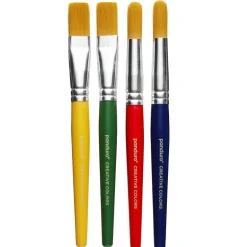 Creative Colors Barnpenslar 4-pack med tjockt skaft och syntetborst | Barn Barnpenslar