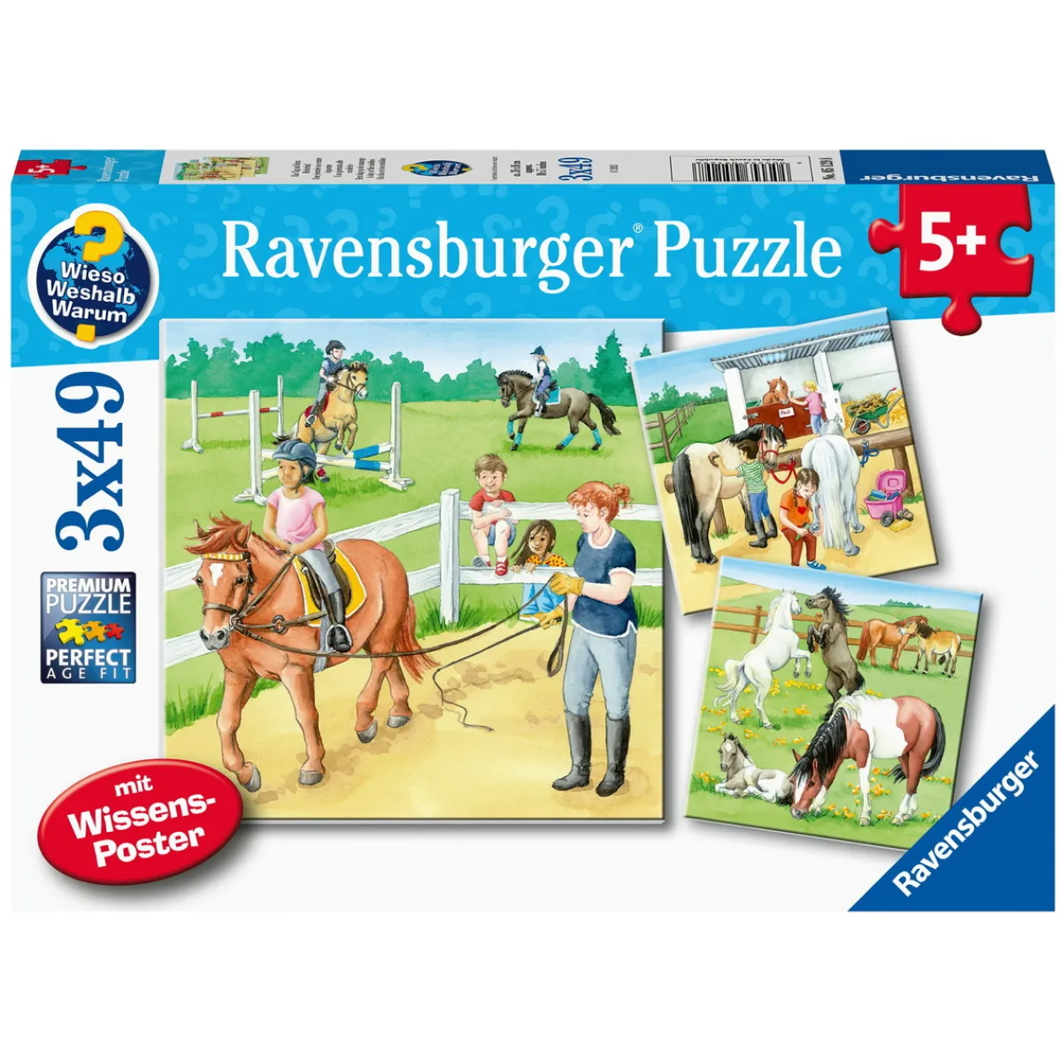 Barn Ravensburger Barnpussel 3x49 Ridskolan