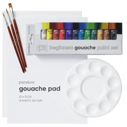 Panduro Hobby Beginners Gouache Kit, allt för nybörjaren som vill börja måla med gouachefärg | Akrylfärger
