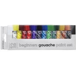 Panduro Hobby Beginners Gouache Paint, gouachefärger för nybörjare 12×12 ml | Gouachefärger