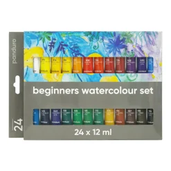 Panduro Hobby Beginners Watercolour, akvarellfärger för nybörjare 24×12 ml