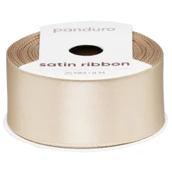 Panduro Hobby Beige satinband – 25 mm brett och 8 meter långt | Satinband