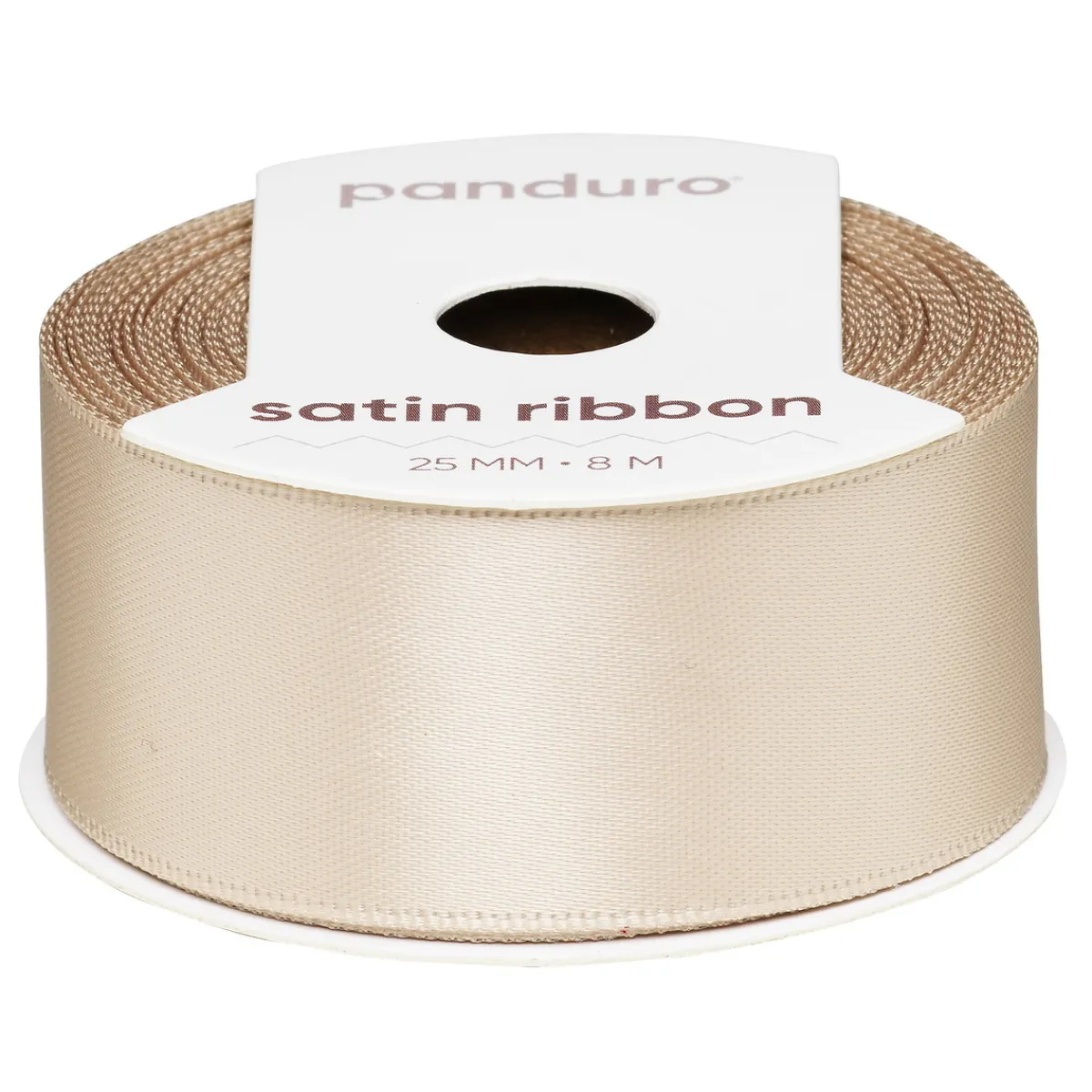 Panduro Hobby Beige satinband – 25 mm brett och 8 meter långt | Satinband