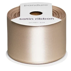 Panduro Hobby Beige satinband – 40 mm brett och 8 meter långt | Satinband