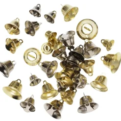 Panduro Hobby 32 bjällror bjällerklockor, guldfärgade & silverfärgade. Ø12, 15, 18 & 21 mm, 4×2 av varje storlek och färg