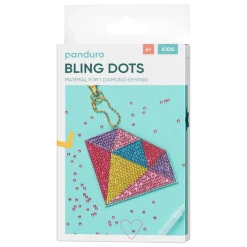 Panduro Hobby Bling Dots Diamant nyckelring kit – pärla en färgglad diamant, 10×8 cm | Barn Bling-Dots