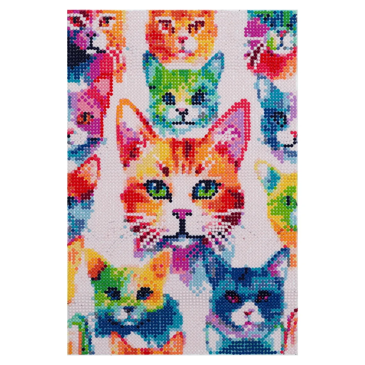 Panduro Hobby Bling Dots, diamond painting för barn 6+ år, massor av söta katter 20×30 cm | Barn Bling-Dots