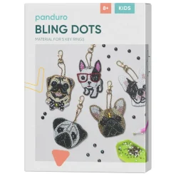 Panduro Hobby Bling Dots Kit, pärla 5 galet söta och roliga hundar! | Barn Bling-Dots