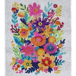 Panduro Hobby Bling Dots XL, diamond painting för barn 6+ år färgglad blombukett 33x40 cm | Barn Bling-Dots