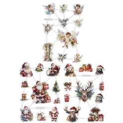 Panduro Hobby Bokmärken med änglar, tomtar och julmotiv, 3 ark à 16,5×23,5 cm | Bokmärken