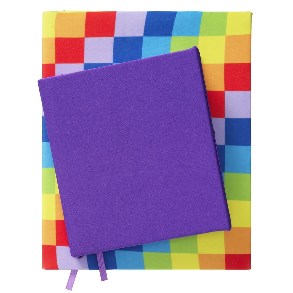 Panduro Hobby Bokomslag av stretchtyg, skyddsomslag för böcker – Rainbow 2-pack, 18×33 & 23×27 cm | Barn Skolmaterial