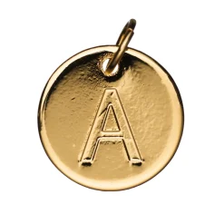 Panduro Jewellery Bokstavshänge cirkel A – Ø12 mm, mässing pläterat med 9 karat guld