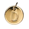 Panduro Jewellery Bokstavshänge cirkel D – Ø12 mm, mässing pläterat med 9 karat guld | Metallhängen