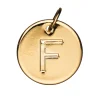 Panduro Jewellery Bokstavshänge cirkel F – Ø12 mm, mässing pläterat med 9 karat guld | Metallhängen