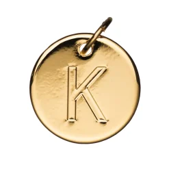 Panduro Jewellery Bokstavshänge cirkel K – Ø12 mm, mässing pläterat med 9 karat guld