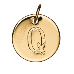 Panduro Jewellery Bokstavshänge cirkel Q – Ø12 mm, mässing pläterat med 9 karat guld