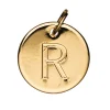 Panduro Jewellery Bokstavshänge cirkel R – Ø12 mm, mässing pläterat med 9 karat guld | Metallhängen