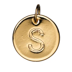 Panduro Jewellery Bokstavshänge cirkel S – Ø12 mm, mässing pläterat med 9 karat guld