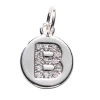 Panduro Jewellery Bokstavshänge cirkel strass B – Ø12 mm, mässing pläterat med 925 sterling silver | Metallhängen