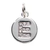 Panduro Jewellery Bokstavshänge cirkel strass E – Ø12 mm, mässing pläterat med 925 sterling silver