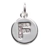 Panduro Jewellery Bokstavshänge cirkel strass F – Ø12 mm, mässing pläterat med 925 sterling silver | Metallhängen
