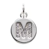 Panduro Jewellery Bokstavshänge cirkel strass M – Ø12 mm, mässing pläterat med 925 sterling silver