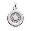 Panduro Jewellery Bokstavshänge cirkel strass O – Ø12 mm, mässing pläterat med 925 sterling silver