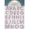 Panduro Hobby Bokstäver klistermärken A-Z glitter vit – sammanlagt 50 alfabet stickers, 23 mm höga