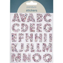 Panduro Hobby Bokstäver klistermärken A-Z glitter rosa – sammanlagt 50 alfabet stickers, 23 mm höga | Glitterstickers