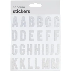 Panduro Hobby Bokstäver klistermärken A-Z iriserande guldtoner, 52 alfabet-stickers, 25 mm längd
