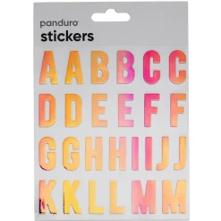 Panduro Hobby Bokstäver klistermärken A-Z iriserande silverglitter, 52 alfabet-stickers, 25 mm längd | 3D Stickers