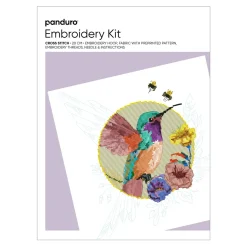 Panduro Hobby Broderikit kolibri Ø20 cm – allt för att brodera en vacker fågel på en kvist