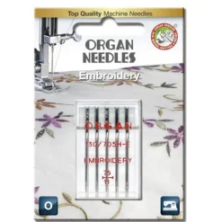 Organneedles Brother 130/705H symaskinsnålar för maskinbroderi, 5-pack | Nålar