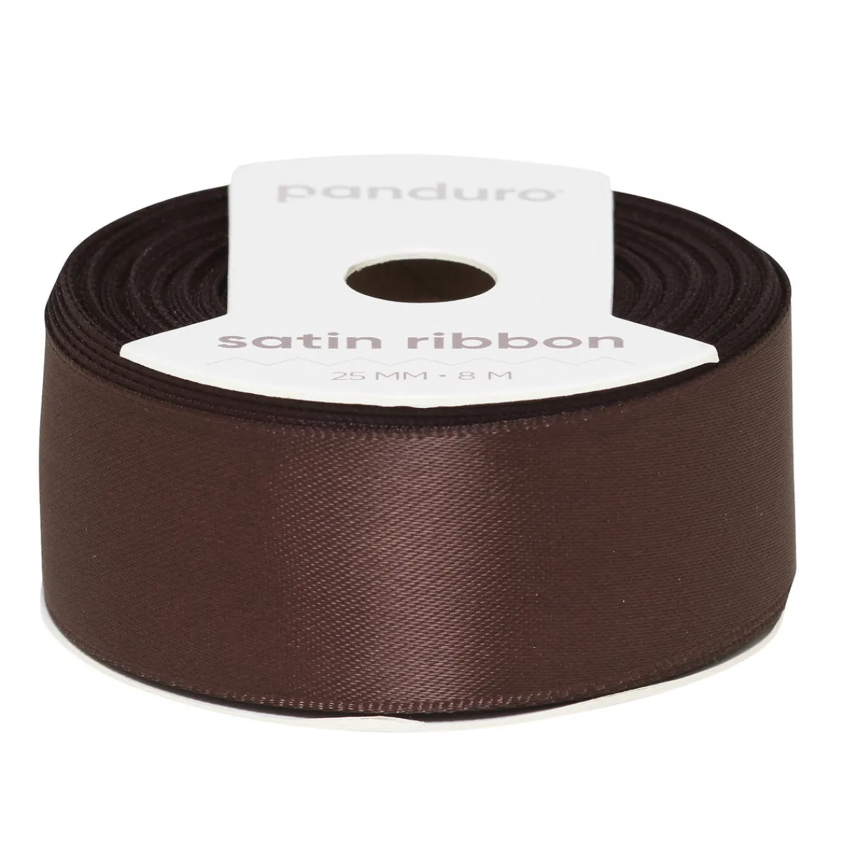 Panduro Hobby Brunt satinband – 25 mm brett och 8 meter långt
