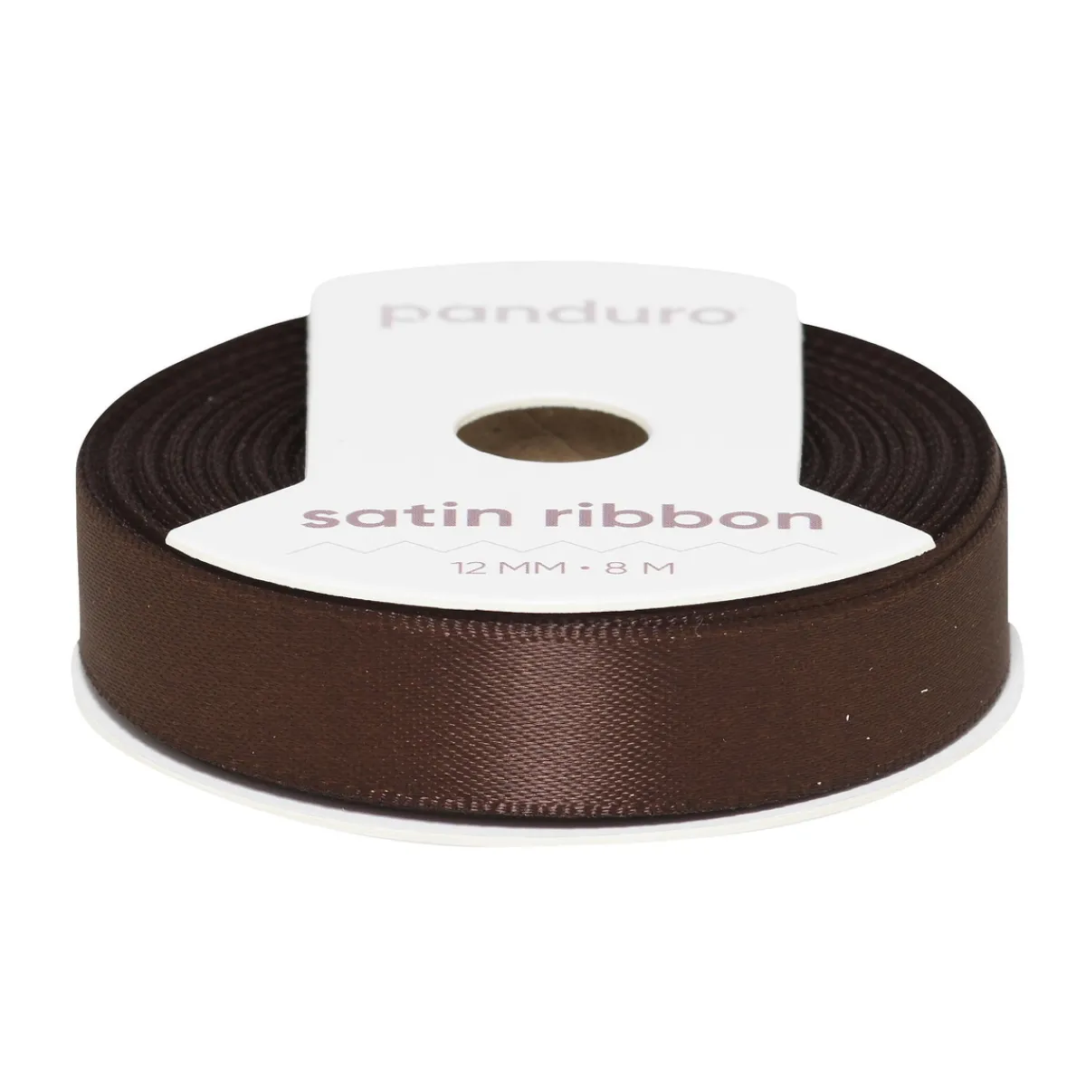 Panduro Hobby Brunt satinband – 12 mm brett och 8 meter långt | Satinband