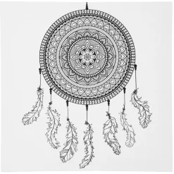 Panduro Hobby Canvas med tryckt motiv – dreamcatcher / drömfångare 30×30 cm | Uppspänd Målarduk / Bomull