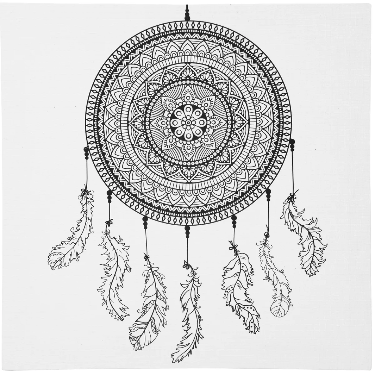 Panduro Hobby Canvas med tryckt motiv – dreamcatcher / drömfångare 30×30 cm | Uppspänd Målarduk / Bomull