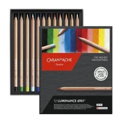 CDA Caran D Ache Caran d'Ache Luminance 6901, set med 12 färgpennor | Färgpennor
