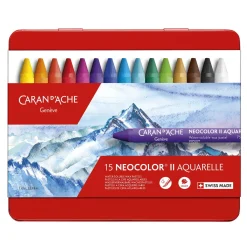 CDA Caran D Ache Caran d'Ache Neocolor II – 15 vattenlösliga akvarellkritor av högsta kvalitet | Kritor