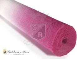 Cartotecnica Rossi kräppapper 600/1 – tonad vit & fuchsia, 180 g rulle (144 g/m²) à 50×250 cm | Crepepapper
