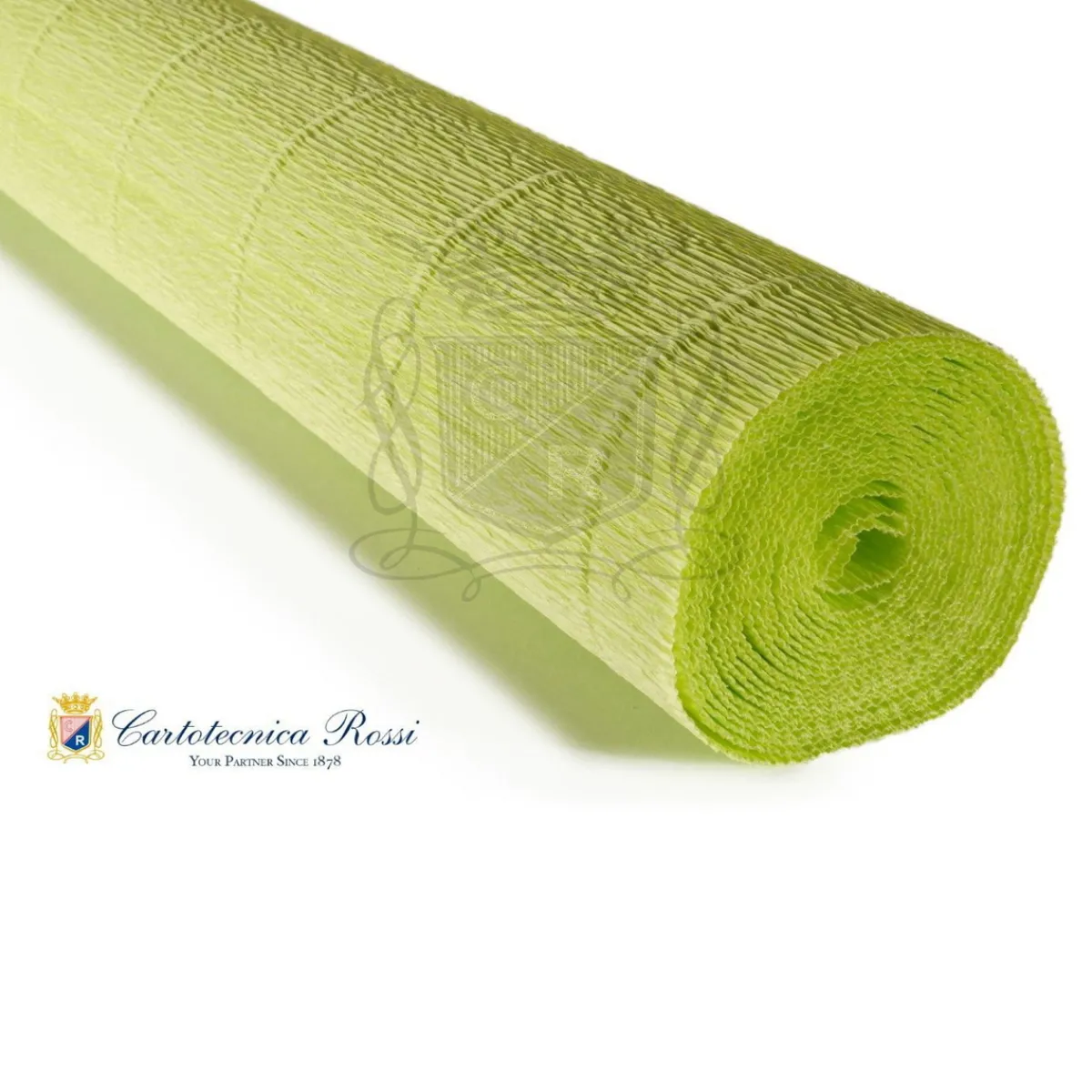 Cartotecnica Rossi kräppapper 558 – gulgrön, 180 g rulle (144 g/m²) à 50×250 cm | Crepepapper